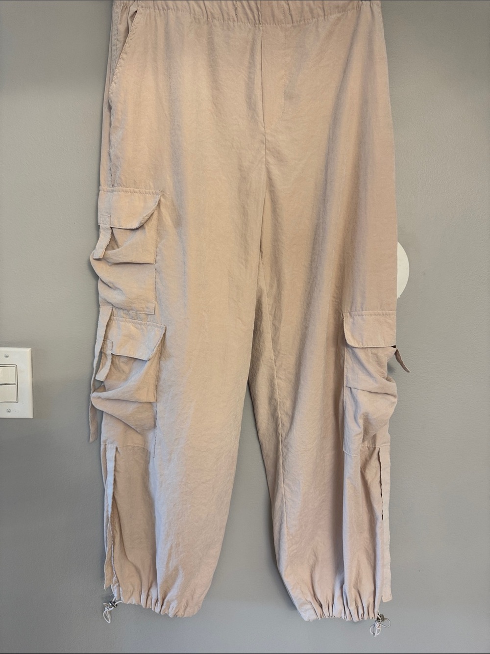Sincerely Jules Beige Cargo Jumpsuit Pants